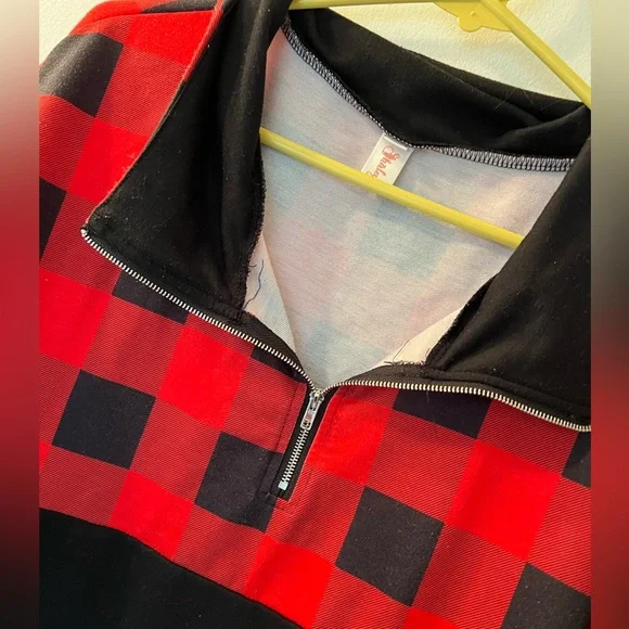 Buffalo Plaid Quarter Zip - Picture 3 of 5